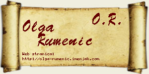 Olga Rumenić vizit kartica